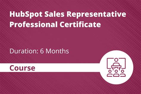 hubspot sales representative professional certificate.